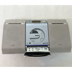 Philips MCM275 Micro Stereo System CD Radio w/ Speakers MP3  NO Remote - Tested